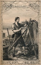 'Crusoe Makes A Little Tent With A Sail', c1870. Artist: Unknown.