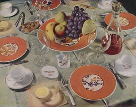 'Dessert - In this table arrangement the fruit service is Royal Copenhagen faience', 1939. Artist: Unknown.