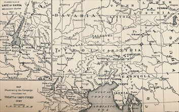 'Map Illustrating the Campaign Preceding the Treaty of Campo-Formio, 1797', (1896). Artist: Unknown.