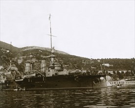 Battleship at Villefranche, France, c1914-c1918. Artist: Unknown.