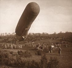 Barrage balloon, Somme, northern France, c1914-c1918. Artist: Unknown.