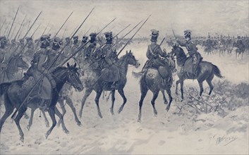 'Cossacks Awaiting A French Cavalry Charge', 1812, (1896).  Artist: Unknown.