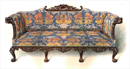 Mahogany sofa, 1906. Artist: Shirley Slocombe.