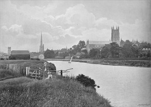 'Worcester Cathedral', c1896. Artist: Harvey Beaton.