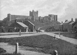 'Bamborough Castle, from the village', c1896. Artist: Unknown.