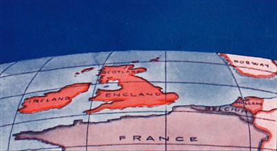 'The British Isles and Northern Europe at Noon in mid-winter', 1935. Artist: Unknown.