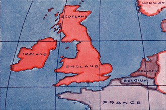 'The British Isles and Northern Europe at Noon in spring or Autumn', 1935. Artist: Unknown.