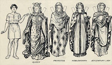 'The Gallery of British Costume: How The People Dressed in Anglo-Saxon Times', c1934. Artist: Unknown.