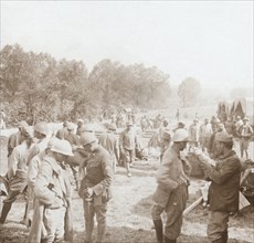 Rest stop, Genicourt, northern France, c1914-c1918. Artist: Unknown.