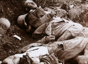 Bodies of German grenadiers, c1914-c1918. Artist: Unknown.