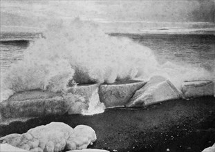 'Surf Breaking Against Stranded Ice at Cape Evans', c1910?1913, (1913). Artist: Herbert Ponting.