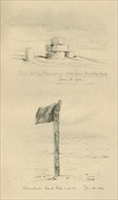 'Cairn Left By The Norwegians, and Amundsen's South Pole Mark', January 1912, (1913).  Artist: Edward Wilson.