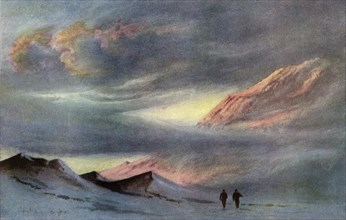 'A Sunset from Hut Point, April 2nd, 1911', (1913). Artist: Edward Wilson.