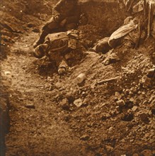 Dead body in the trenches, Perthes, northern France, c1914-c1918. Artist: Unknown.