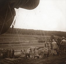Barrage balloon, Genicourt, northern France, c1914-c1918. Artist: Unknown.