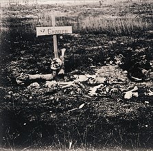 Cross and human remains, c1914-c1918. Artist: Unknown.