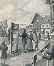 'Pillory and Stocks of the Middle Ages', c1934. Artist: Unknown.