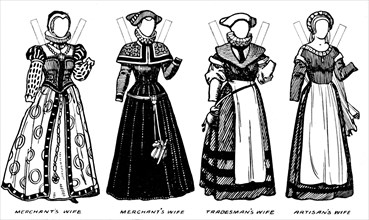 'The Gallery of Historic Costume: Some of the Dresses Worn in Elizabeth's Reign', c1934. Artist: Unknown.