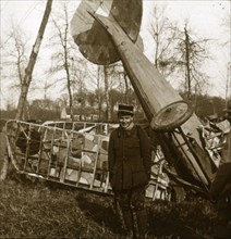 Jean Chaput in front of his 11th victory, c1914-c1918. Artist: Unknown.