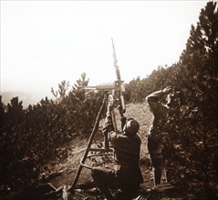 Anti-aircraft machine gun, Alace, France, c1914-c1918. Artist: Unknown.