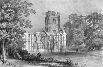 Fountains Abbey, 1840. Artist: W Monkhouse.