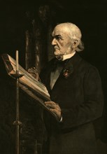 'Mr Gladstone reading the lesson in Hawarden Church', c1890s. Artist: Unknown.