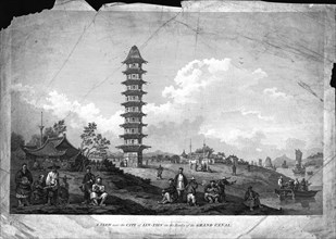 'A View near the City of Lin-Tsin on the Banks of the Grand Canal.', 1796. Artist: William Byrne.