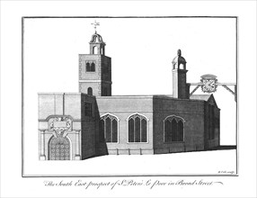 'The South East Prospect of St.Peter's Le Poor in Broad Street.', c1756. Artist: Benjamin Cole.