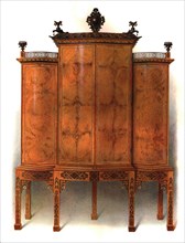 Amboyna and rosewood cabinet, 1906. Artist: Shirley Slocombe.