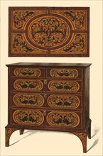 Chest of drawers inlaid with marquetry, 1905. Artist: Shirley Slocombe.