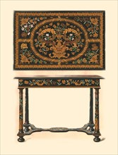 Table inlaid with marquetry., 1905. Artist: Shirley Slocombe.