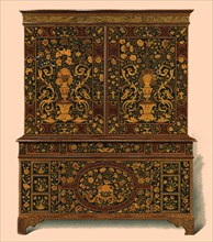 Cabinet press inlaid with marquetry, 1905. Artist: Shirley Slocombe.