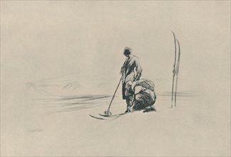 'The Ski-Runners', 1919. Artist: Claude Allin Shepperson.