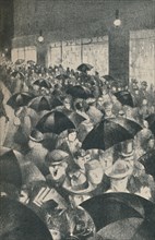 'Wet Evening, Oxford Street', 1919. Artist: CRW Nevinson.