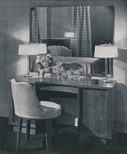 'Dressing table in American walnut with swivel dressing chair to match', 1942. Artist: Unknown.