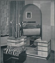 'Dressing-table and stool designed for the Frankl Galleres, Inc.', 1933. Artist: Unknown.