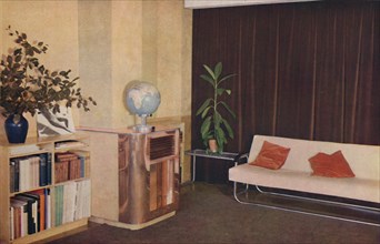 'Mr. J. C. Pritchard's sitting-room in the Isokon Lawn Road Flats', 1936. Artist: Unknown.