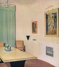 'London Dining Room with painting by Chirico', 1938. Artist: Unknown.