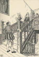 '16th-Century Staircase', (1931). Artist: Charles Henry Bourne Quennell.