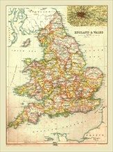 Map of England and Wales, 1902. Creator: Unknown.