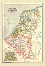 Map of Holland and Belgium, 1902.  Creator: Unknown.