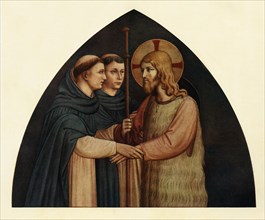 'Christ as a Pilgrim Met by Two Dominicans', 15th century, (c1909). Artist: Fra Angelico.