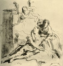 'Angelica tends the Wounds of Medor', c1757, (1928). Artist: Giovanni Battista Tiepolo.