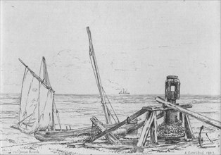 'On Thorpe Beach', 1887. Creator: Arthur Evershed.