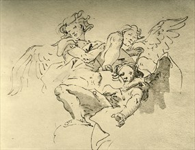 'Hovering Angels', mid 18th century, (1928). Artist: Giovanni Battista Tiepolo.