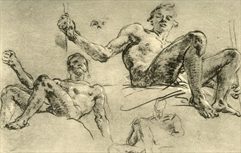 'Nude Studies', mid 18th century, (1928). Artist: Giovanni Battista Tiepolo.