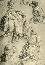'Detail Studies for the Frescoes in the Kaisersaal in the Residence at Würzburg', 1751-1752, (1928). Artist: Giovanni Battista Tiepolo.