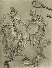 'Man seen from behind; a drummer and small studies', 1751-1752, (1928). Artist: Giovanni Battista Tiepolo.