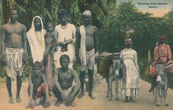 Greetings from Jamaica. Coolies', early 20th century. Creator: Unknown.