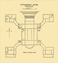 'Government House Calcutta - First Floor Plan', 1925. Creator: Unknown.